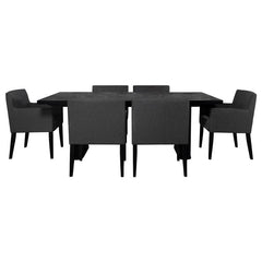 Catherine 7-piece Double Pedestal Dining Table Set Charcoal Grey and Black - 106251-S7
