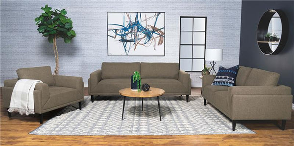 Rilynn 3-piece Upholstered Track Arm Sofa Set Brown - 509521-S3