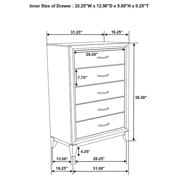 Watson 5-piece Eastern King Bedroom Set Grey Oak - 212421KE-S5