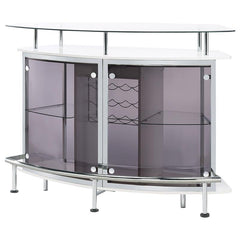 Gideon Crescent Shaped Glass Top Bar Unit with Drawer - 182235