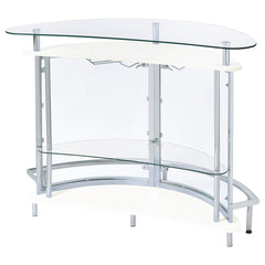 Amarillo 2-tier Bar Unit White and Chrome - 101066