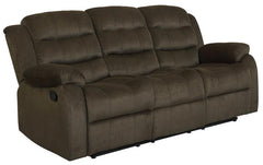 Rodman 2-piece Upholstered Reclining Sofa Set Olive Brown - 601881-S2