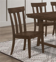 Reynolds Slat Back Dining Side Chair Brown Oak (Set of 2) - 107592