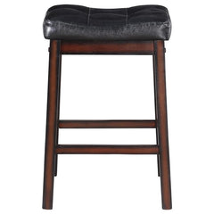 Donald Upholstered Counter Height Stools Black and Cappuccino (Set of 2) - 120519