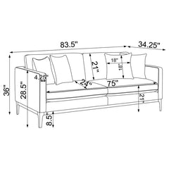 Apperso 3-piece Upholstered Track Arm Sofa Set Light Grey - 508681-S3