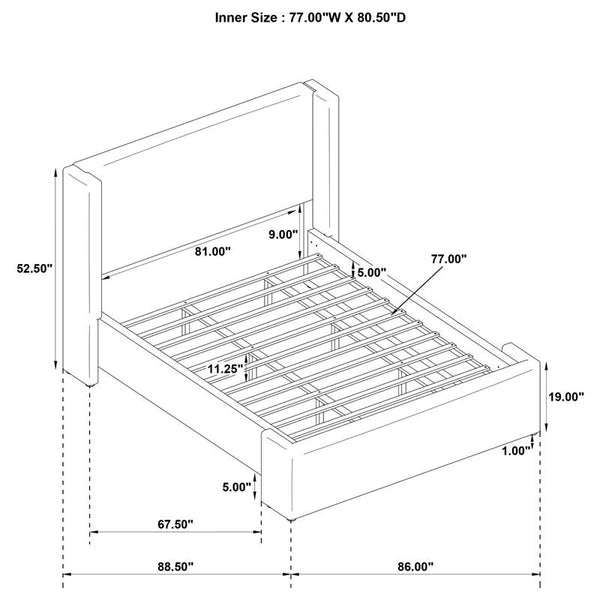 Alamosa Boucle Upholstered Eastern King Wingback Platform Bed White - 310078KE