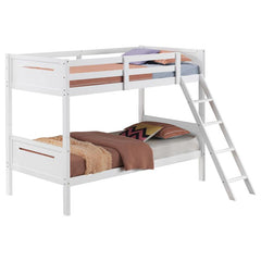 Littleton Wood Twin Over Twin Bunk Bed White - 405051WHT