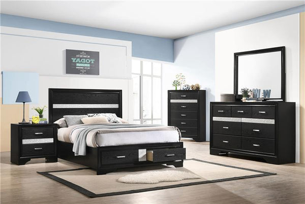 Miranda 5-piece Full Bedroom Set Black - 206361F-S5