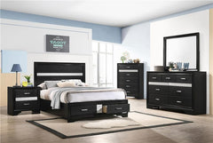 Miranda Wood Full Storage Panel Bed Black - 206361F