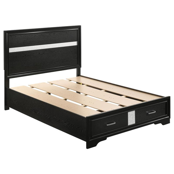 Miranda Wood Full Storage Panel Bed Black - 206361F