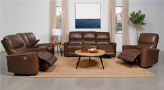 Greenfield 3-piece Power Reclining Sofa Set Saddle Brown - 610264P-S3