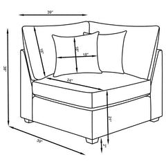 Cambria 6-piece Upholstered Modular Sectional Sofa Grey - 551511-S6B