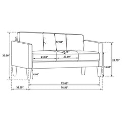 Ruth Upholstered Track Arm Sofa Black - 508361