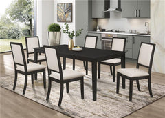 Louise 7-piece Rectangular Dining Set Black and Cream - 101561-S7