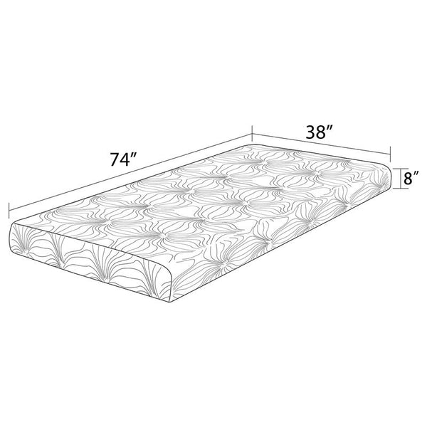 Keegan 8" Twin Memory Foam Mattress White - 350063T