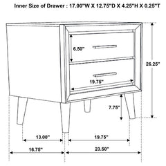 Ramon 2-drawer Nightstand Metallic Sterling - 222702