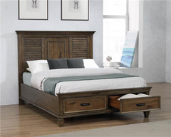 Franco Wood Queen Storage Panel Bed Burnished Oak - 200970Q
