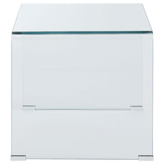 Ripley Squared Tempered Bent Glass Side End Table Clear - 705327