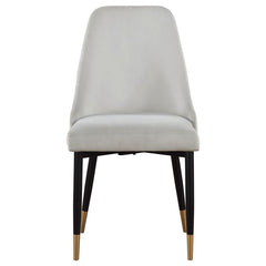 Gabrielle Upholstered Solid Back Dining Side Chair Grey and Black (Set of 2) - 190362