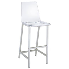 Tolbert 5-piece Bar Set with Acrylic Chairs Clear and Chrome - 104873-S5
