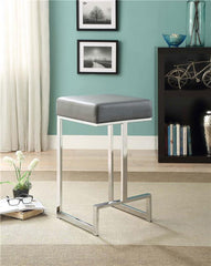 Gervase Square Counter Height Stool Grey and Chrome - 105252