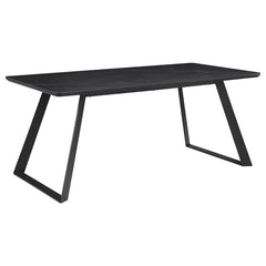 Smith Rectangle Ceramic Top Dining Table Black and Gunmetal - 115231