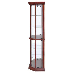 Appledale 6-shelf Corner Curio Display Cabinet Medium Brown - 3393