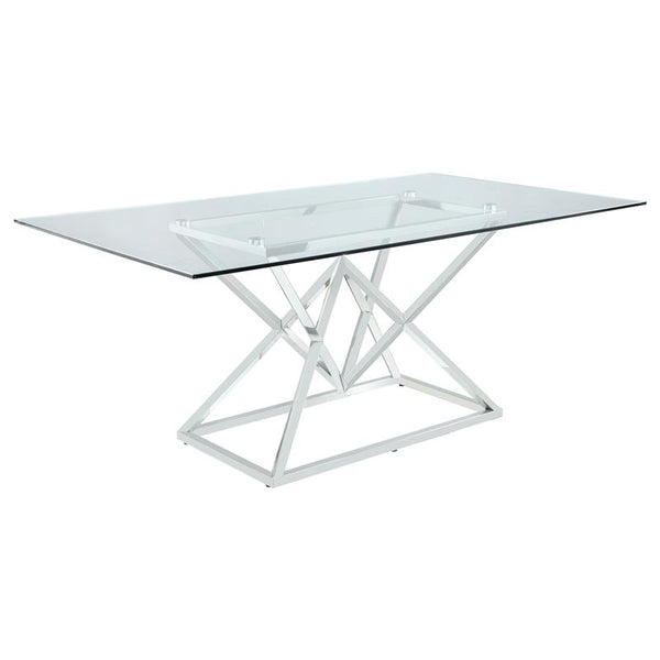 Beaufort Rectangle Glass Top Dining Table Chrome - 109451