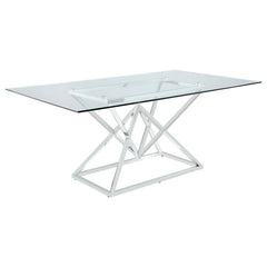 Beaufort Rectangle Glass Top Dining Table Chrome - 109451