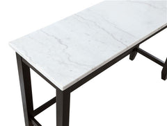 Toby Rectangular Marble Top Counter Height Table Espresso and White - 115528