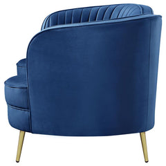 Sophia Upholstered Channel Tufted Loveseat Blue - 506862