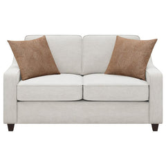 Christine Upholstered Sloped Arm Loveseat Beige - 552062