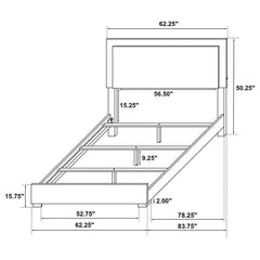 Marceline Wood Queen LED Panel Bed White - 222931Q