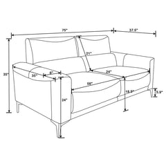 Glenmark 3-piece Upholstered Track Arm Sofa Set Taupe - 509731-S3