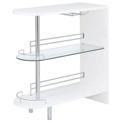 Adolfo 3-tier Bar Table Glossy White and Clear - 101064