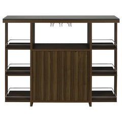 Evelio Bar Unit with Wine Bottle Storage Walnut - 100439