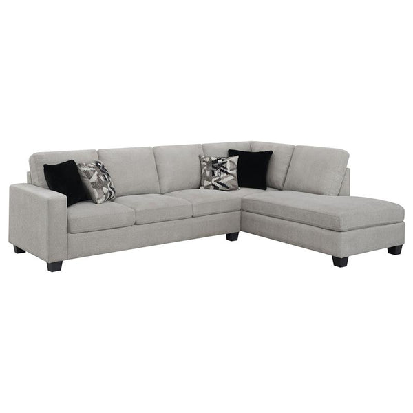 Whitson Upholstered Track Arm Sectional Chaise Sofa Stone - 509766