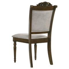 Willowbrook Upholstered Dining Side Chair Grey and Chestnut (Set of 2) - 108112