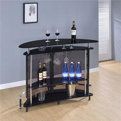 Amarillo 2-tier Bar Unit Black and Chrome - 101065