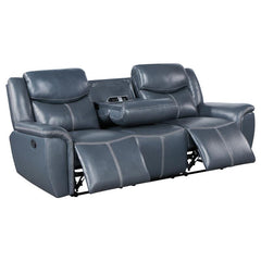 Sloane Upholstered Padded Arm Reclining Sofa Blue - 610271