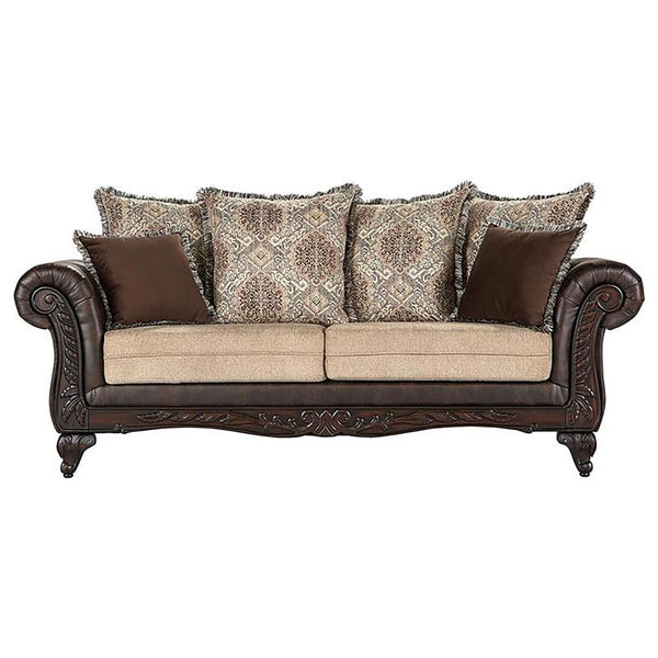 Elmbrook Upholstered Rolled Arm Sofa Brown - 508571