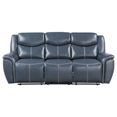 Sloane Upholstered Padded Arm Reclining Sofa Blue - 610271
