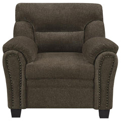 Clementine Upholstered Padded Arm Accent Chair Brown - 506573