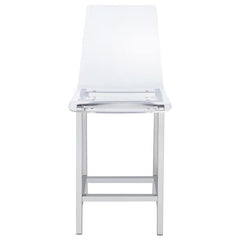Juelia Counter Height Stools Chrome and Clear Acrylic (Set of 2) - 100265