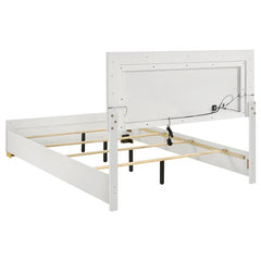 Marceline Wood Queen LED Panel Bed White - 222931Q