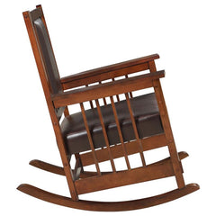 Ida Upholstered Rocking Chair Tobacco and Dark Brown - 600058