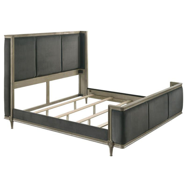 Alderwood Upholstered Queen Wingback Bed French Grey - 223121Q