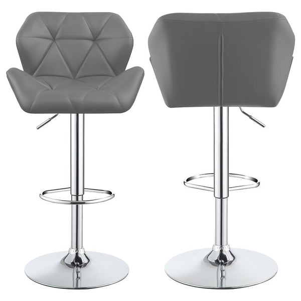 Berrington Adjustable Bar Stools Chrome and Grey (Set of 2) - 100426