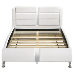 Jeremaine Upholstered Queen Sleigh Bed White - 300345Q