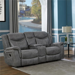 Conrad Upholstered Padded Arm Glider Loveseat Grey - 650355
